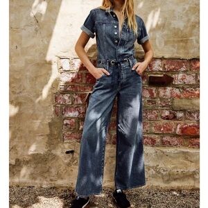 Free People Denim Jumpsuit in Blue